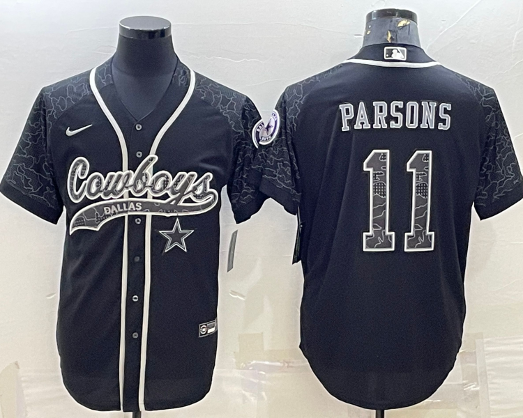 Men's Dallas Cowboys Micah Parsons #11 Black RFLCTV Limited Jersey Joint Edition
