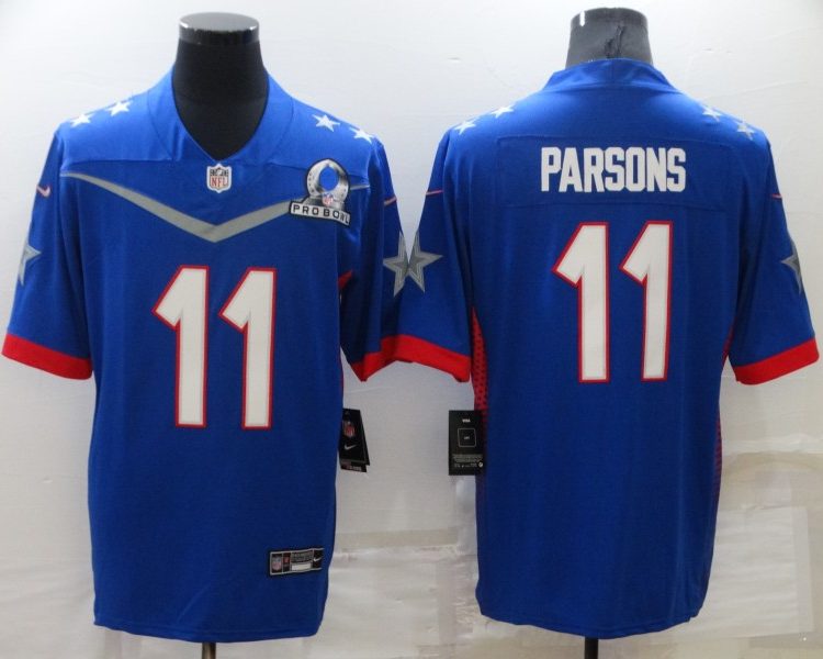 Men's Dallas Cowboys Micah Parsons #11 Blue ALL STAR Jersey