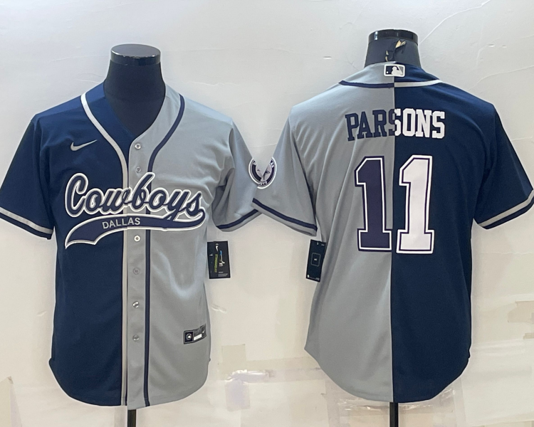 Men's Dallas Cowboys Micah Parsons #11 Navy/Gray Jersey Joint Edition