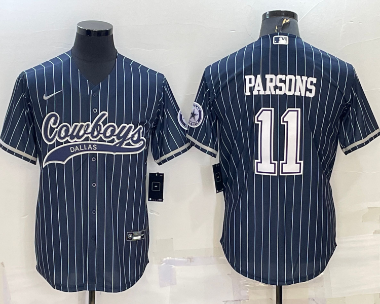 Men's Dallas Cowboys Micah Parsons #11 Navy Jersey Joint Edition