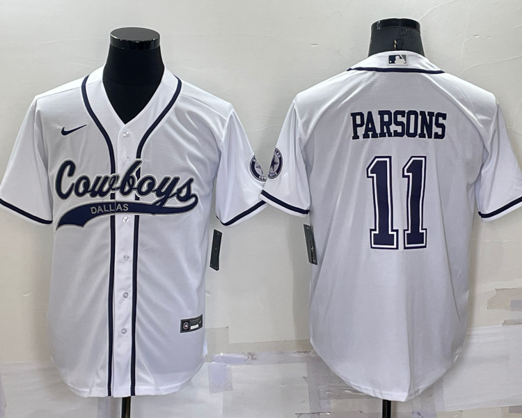 Men's Dallas Cowboys Micah Parsons #11 White Jersey Joint Edition