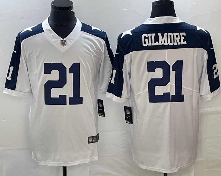 Men's Dallas Cowboys Stephon Gilmore #21 White Jersey
