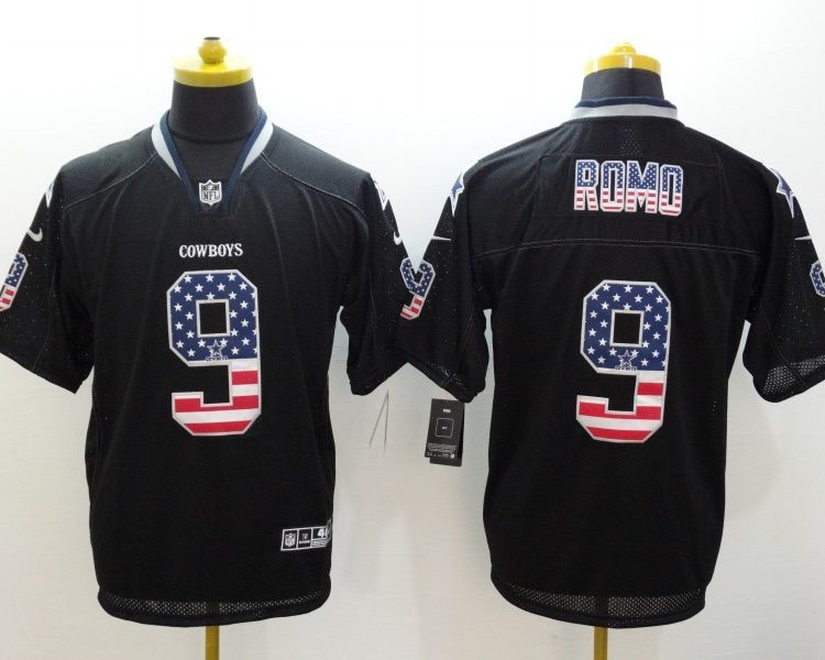 Men's Dallas Cowboys Tony Romo #9 Black Jersey