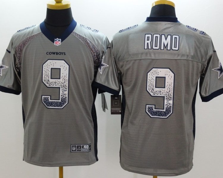 Men's Dallas Cowboys Tony Romo #9 Gray Jersey