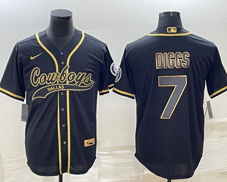 Men's Dallas Cowboys Trevon Diggs #7 Black Jersey Joint Edition