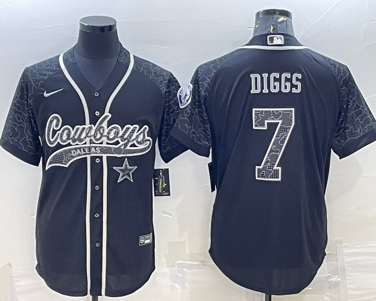 Men's Dallas Cowboys Trevon Diggs #7 Black RFLCTV Limited Jersey Joint Edition