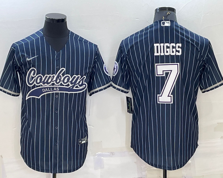 Men's Dallas Cowboys Trevon Diggs #7 Navy Jersey Joint Edition