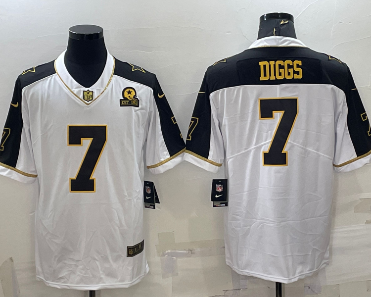 Men's Dallas Cowboys Trevon Diggs #7 White Legend Jersey
