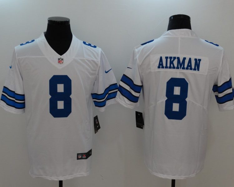 Men's Dallas Cowboys Troy Aikman #8 White Jersey