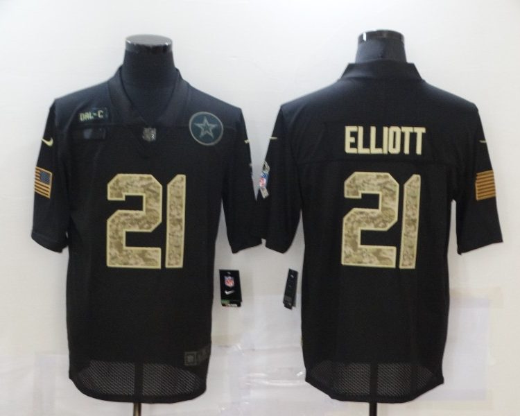 Men's Dallas Cowboys #21 Ezekiel Elliott Black Jersey