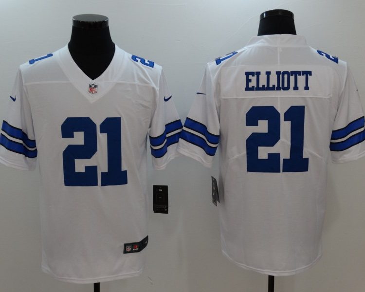 Men's Dallas Cowboys #21 Ezekiel Elliott Jersey White