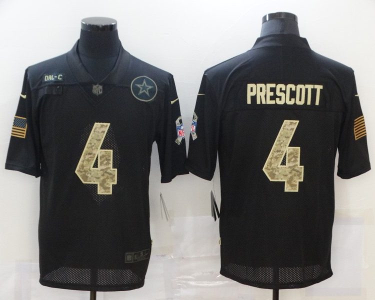 Men's Dallas Cowboys #4 Dak Prescott Black Jersey