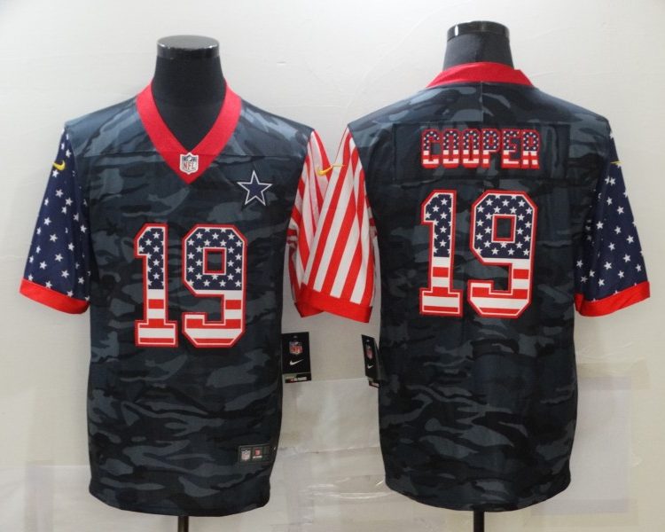 Men's Dallas Cowboys Amari Cooper #19 Gray Camouflage Jersey