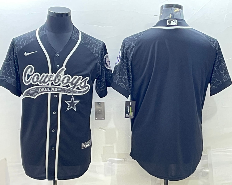 Men's Dallas Cowboys Black RFLCTV Limited Blank Jersey