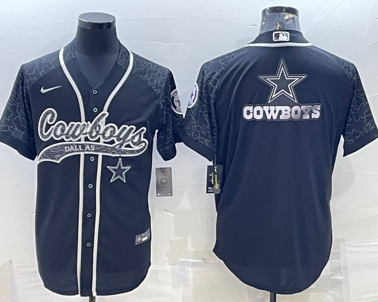 Men's Dallas Cowboys Black RFLCTV Limited Jersey