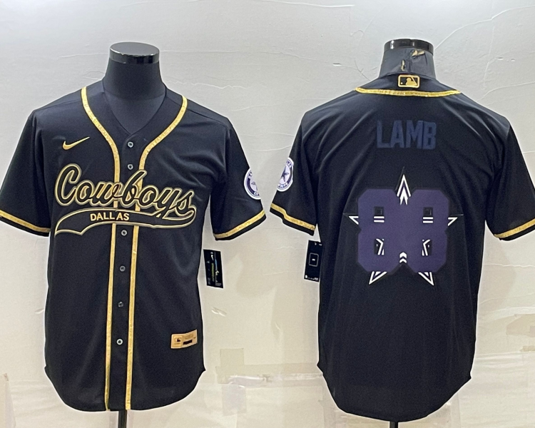 Men's Dallas Cowboys CeeDee Lamb #88 Black Jersey Joint Edition