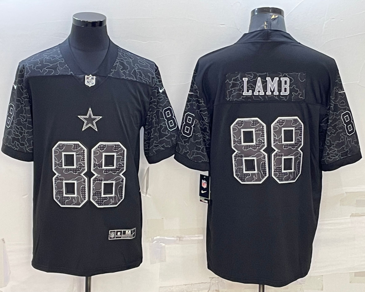 Men's Dallas Cowboys CeeDee Lamb #88 Black RFLCTV Limited Jersey