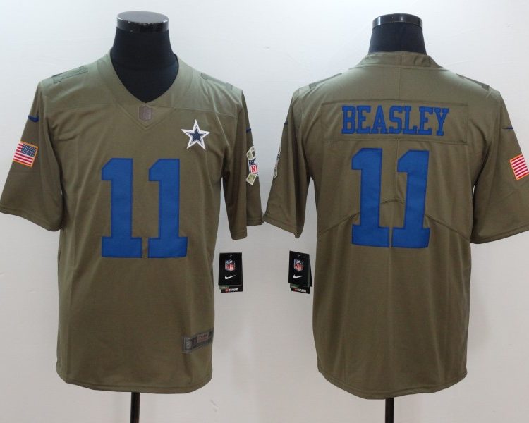 Men's Dallas Cowboys Cole Beasley #11 Brown Jersey