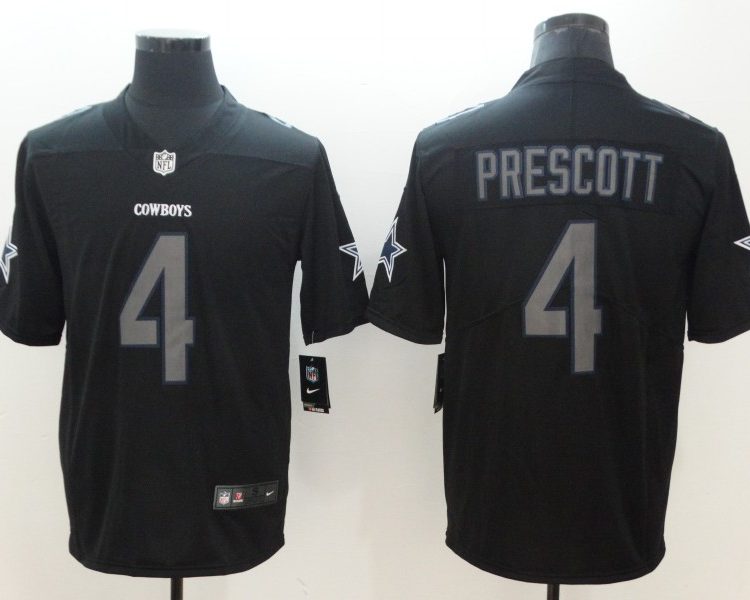 Men's Dallas Cowboys Dak Prescott #4 Black Alternate Jersey