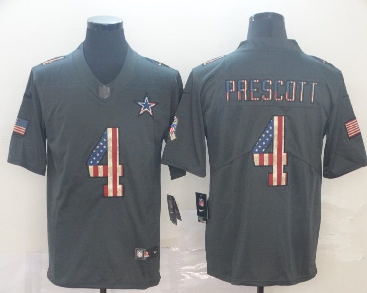 Men's Dallas Cowboys Dak Prescott #4 Black Team Jersey