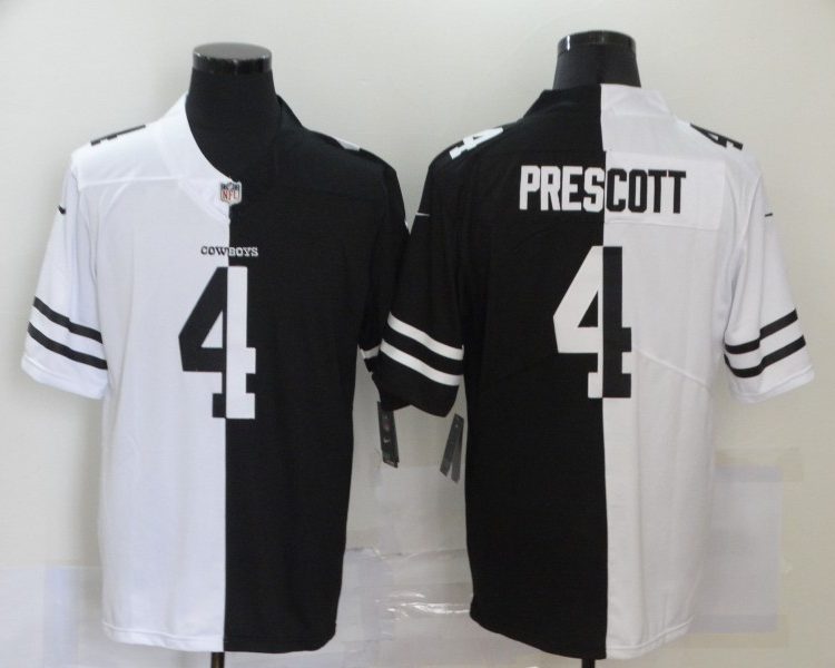 Men's Dallas Cowboys Dak Prescott #4 Black/White Jersey