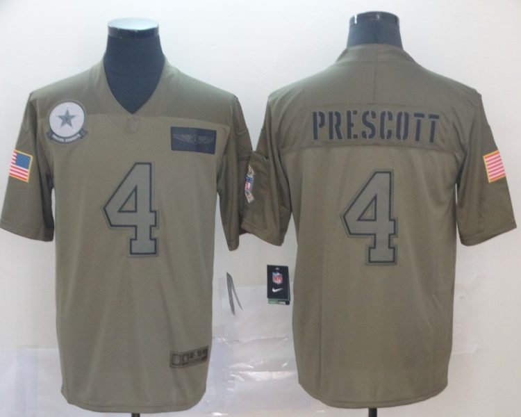 Men's Dallas Cowboys Dak Prescott #4 Brown Alternate Jersey
