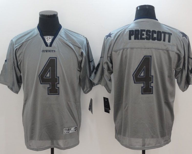 Men's Dallas Cowboys Dak Prescott #4 Gray Team Jersey