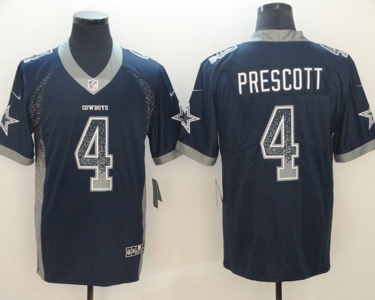 Men's Dallas Cowboys Dak Prescott #4 Navy Jersey