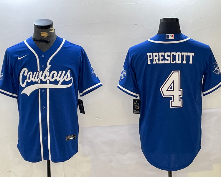 Men's Dallas Cowboys Dak Prescott #4 Royal Jersey