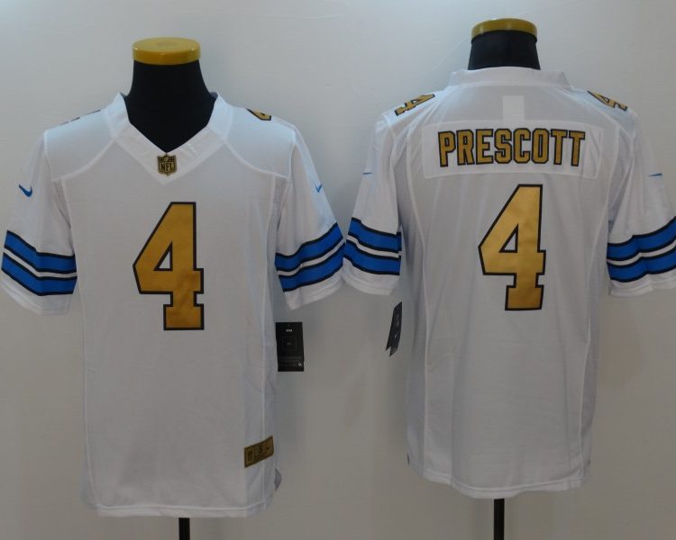 Men's Dallas Cowboys Dak Prescott #4 White Alternate Jersey