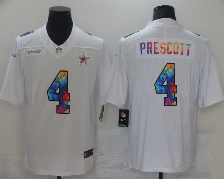 Men's Dallas Cowboys Dak Prescott #4 White Jersey