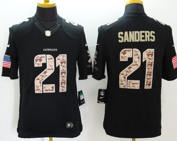 Men's Dallas Cowboys Deion Sanders #21 Black Jersey