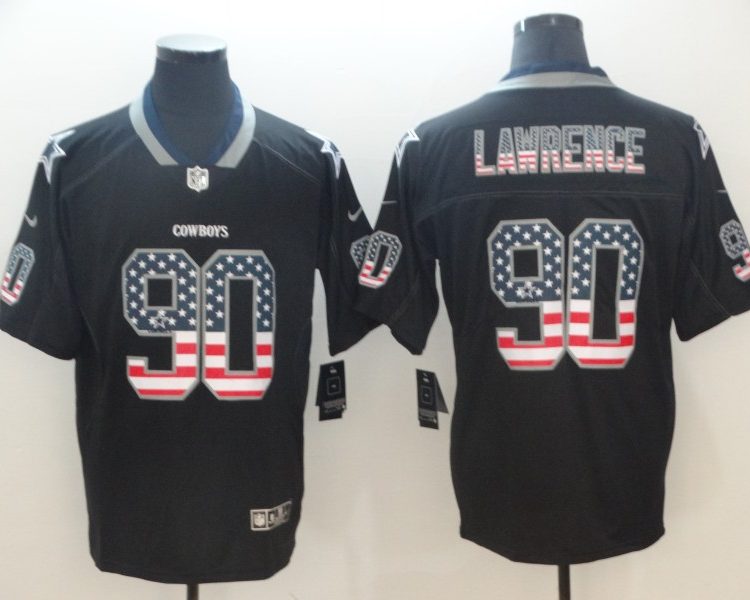 Men's Dallas Cowboys DeMarcus Lawrence #90 Black Authentic Jersey