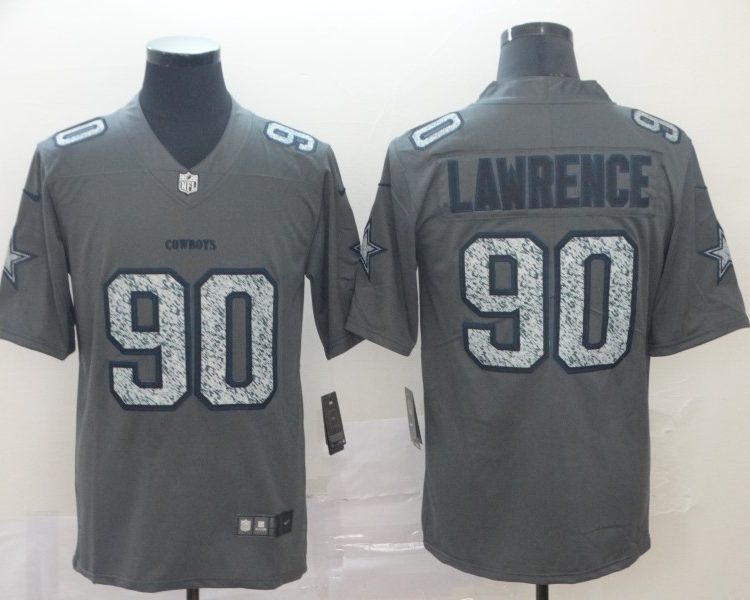 Men's Dallas Cowboys DeMarcus Lawrence #90 Gray Jersey