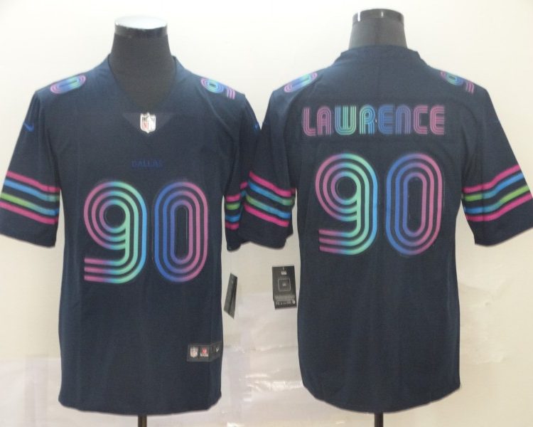 Men's Dallas Cowboys DeMarcus Lawrence #90 Navy City Edition Jersey