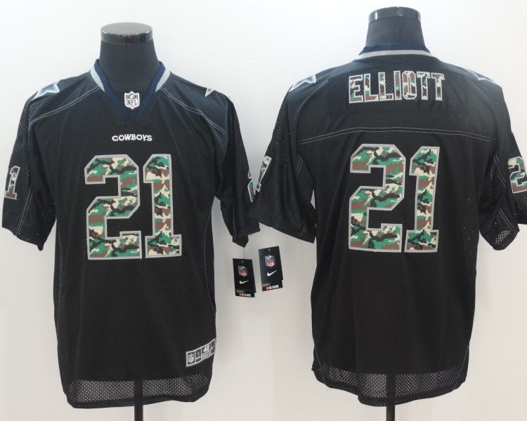 Men's Dallas Cowboys Ezekiel Elliott #21 Black Alternate Jersey