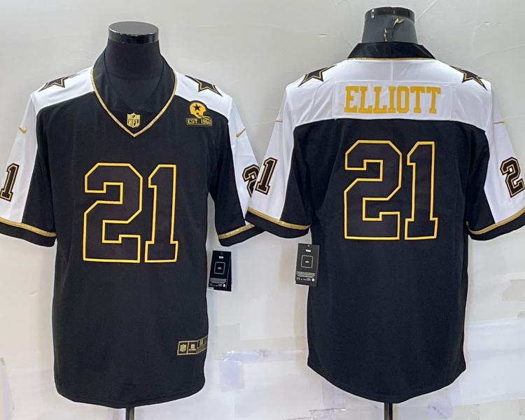 Men's Dallas Cowboys Ezekiel Elliott #21 Black Vapor Limited Jersey