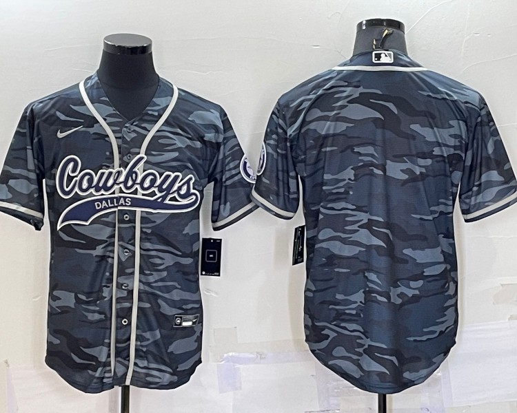 Men's Dallas Cowboys Grey Camouflage Blank Jersey