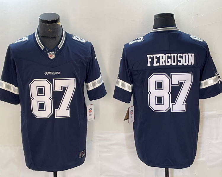 Men's Dallas Cowboys Jake Ferguson #87 Navy Jersey