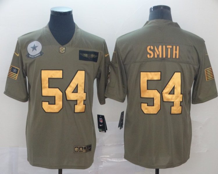 Men's Dallas Cowboys Jaylon Smith #54 Brown Jersey