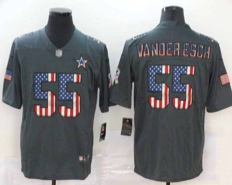 Men's Dallas Cowboys Leighton Vander Esch #55 Black Authentic Jersey