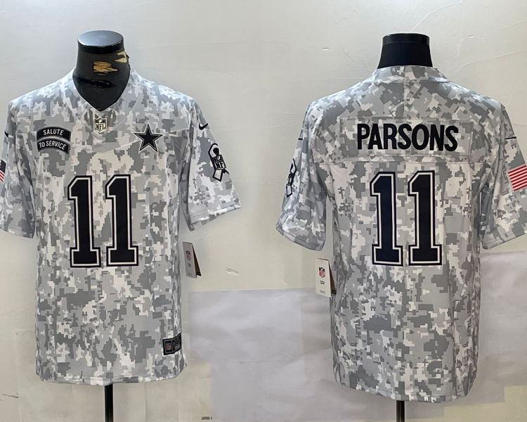 Men's Dallas Cowboys Micah Parsons #11 Arctic Camo 2024 Salute to Service Limited Jersey