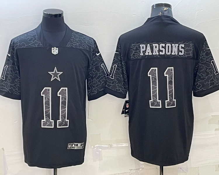 Men's Dallas Cowboys Micah Parsons #11 Black RFLCTV Limited Jersey