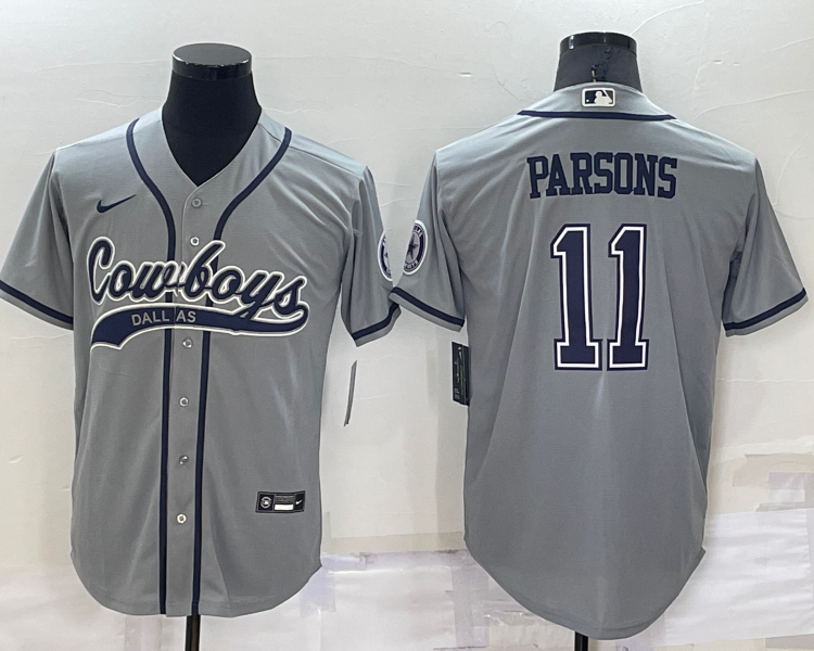 Men's Dallas Cowboys Micah Parsons #11 Gray Jersey Joint Edition