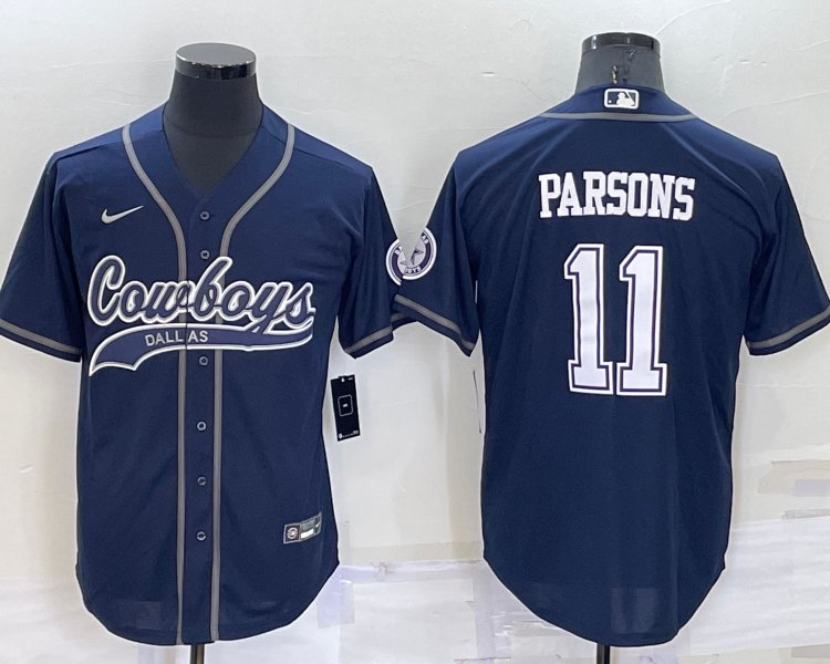Men's Dallas Cowboys Micah Parsons #11 Navy Jersey Joint Edition