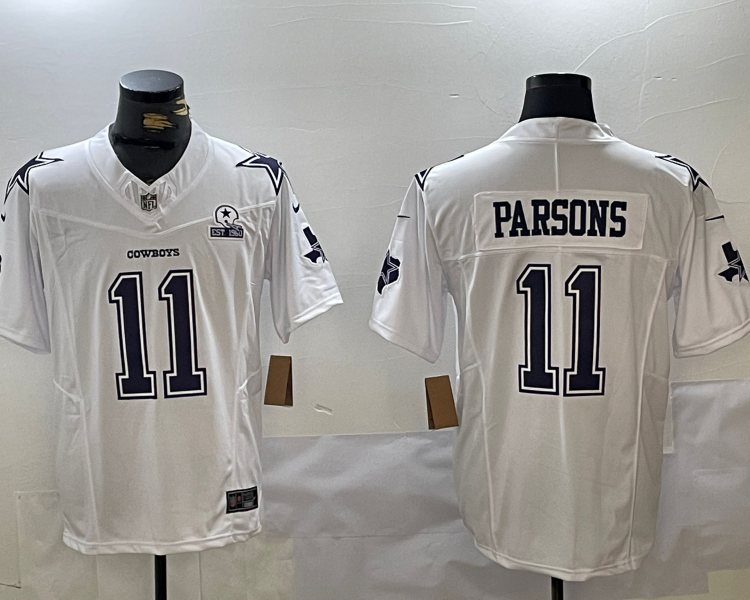 Men's Dallas Cowboys Micah Parsons #11 White Alternate Team Jersey
