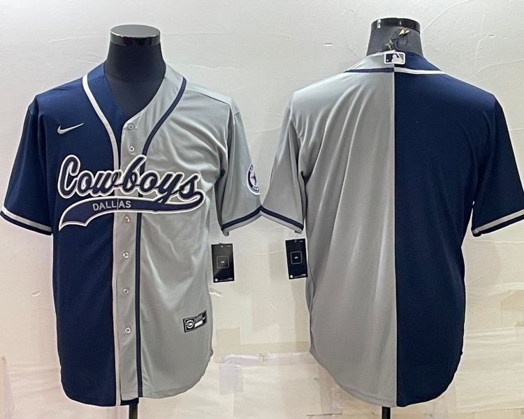 Men's Dallas Cowboys Navy/Gray Blank Jersey