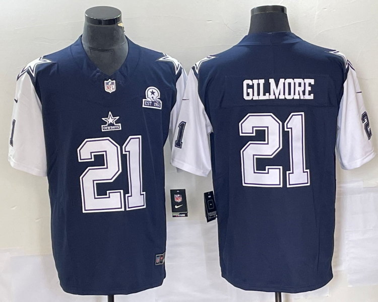 Men's Dallas Cowboys Stephon Gilmore #21 Navy Jersey