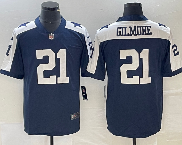 Men's Dallas Cowboys Stephon Gilmore #21 Navy Jersey
