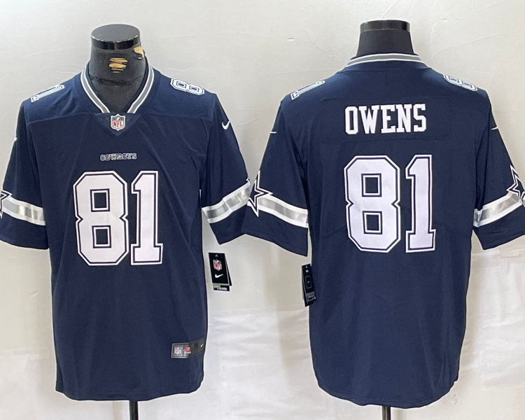 Men's Dallas Cowboys Terrell Owens #81 Navy Jersey